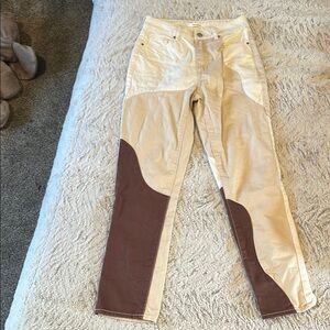 PacSun Cream and Brown Women Jeans